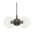 Eske Double Globe Pendant Antique Silver Clear Glass-2