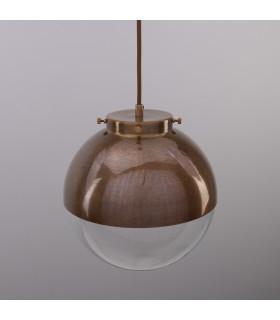 Florence Globe Pendant Light Antique Brass Clear Glass-2