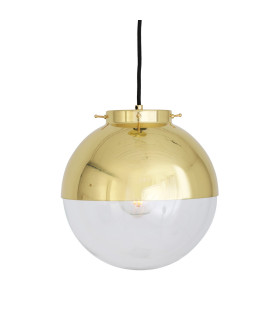 Florence Globe Pendant Light Polished Brass Clear Glass-2