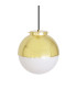 Florence Globe Pendant Light Polished Brass Opal Glass