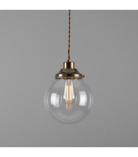 Virginia 20cm Globe Pendant Antique Brass-1
