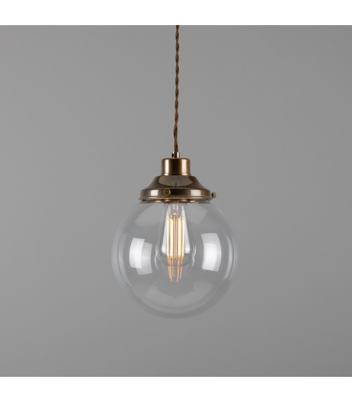 Virginia 20cm Globe Pendant Antique Brass-1