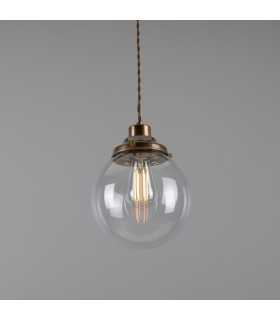 Virginia 20cm Globe Pendant Antique Brass-2