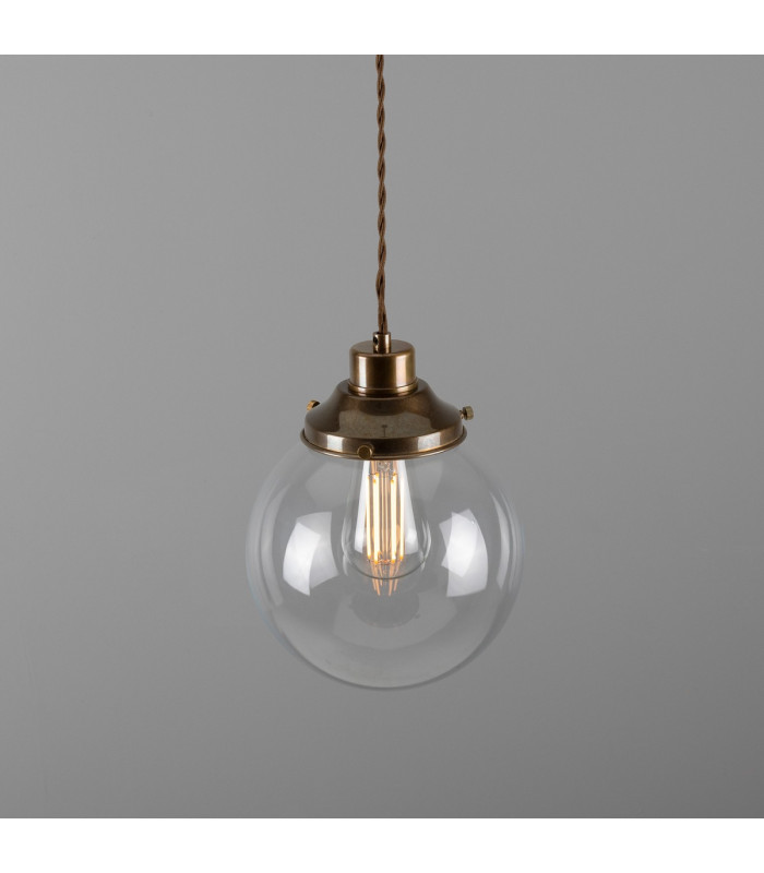 Virginia 20cm Globe Pendant Antique Brass-3