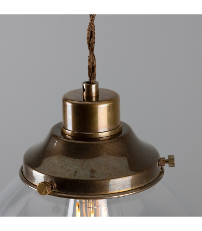Virginia 20cm Globe Pendant Antique Brass-4