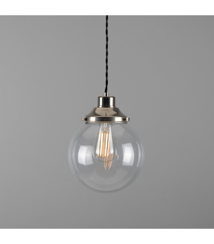 Virginia 20cm Globe Pendant Antique Silver-1