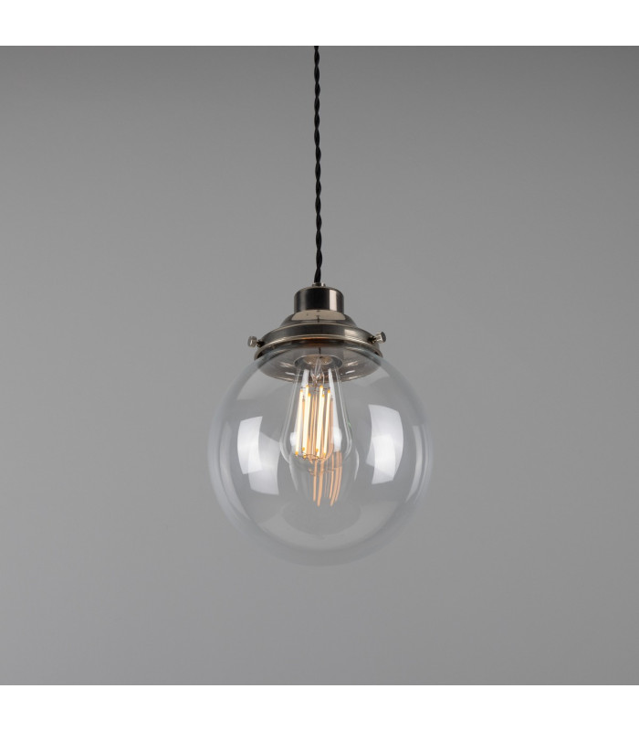 Virginia 20cm Globe Pendant Antique Silver-2