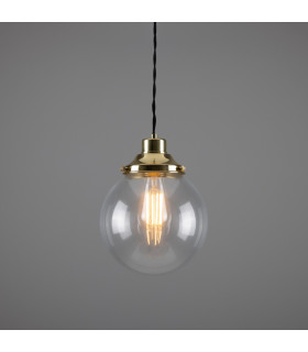 Virginia 20cm Globe Pendant Polished Brass-1