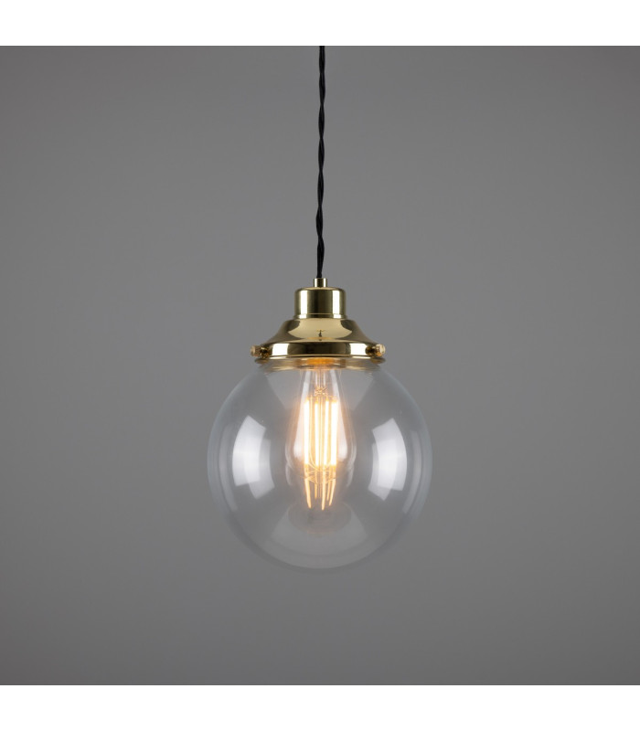 Virginia 20cm Globe Pendant Polished Brass-1