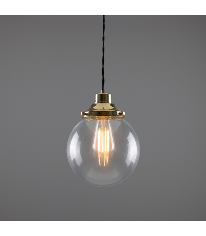 Virginia 20cm Globe Pendant Polished Brass-2