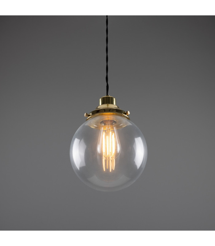Virginia 20cm Globe Pendant Polished Brass-3