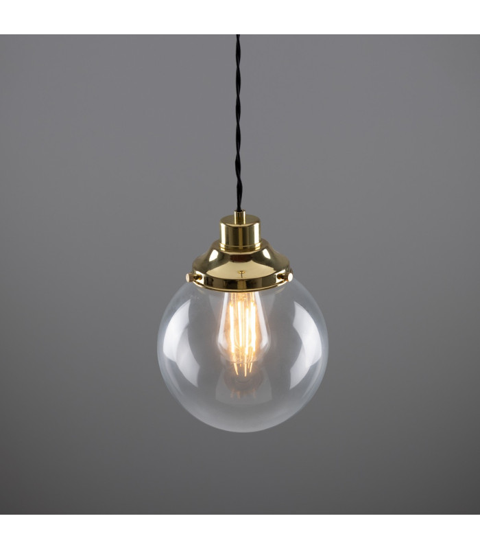 Virginia 20cm Globe Pendant Polished Brass-4