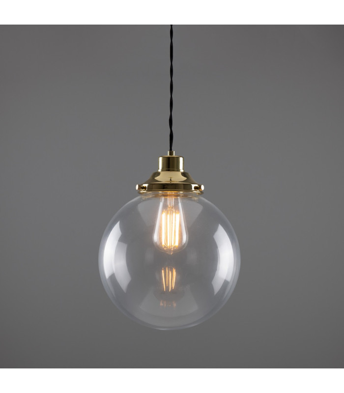 Virginia 25cm Globe Pendant Polished Brass-1