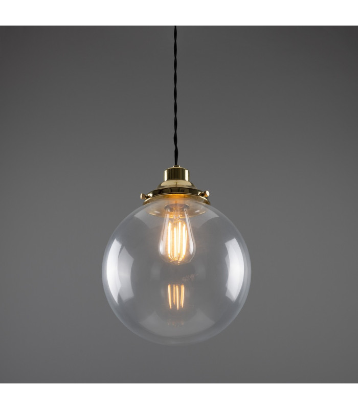 Virginia 25cm Globe Pendant Polished Brass-2