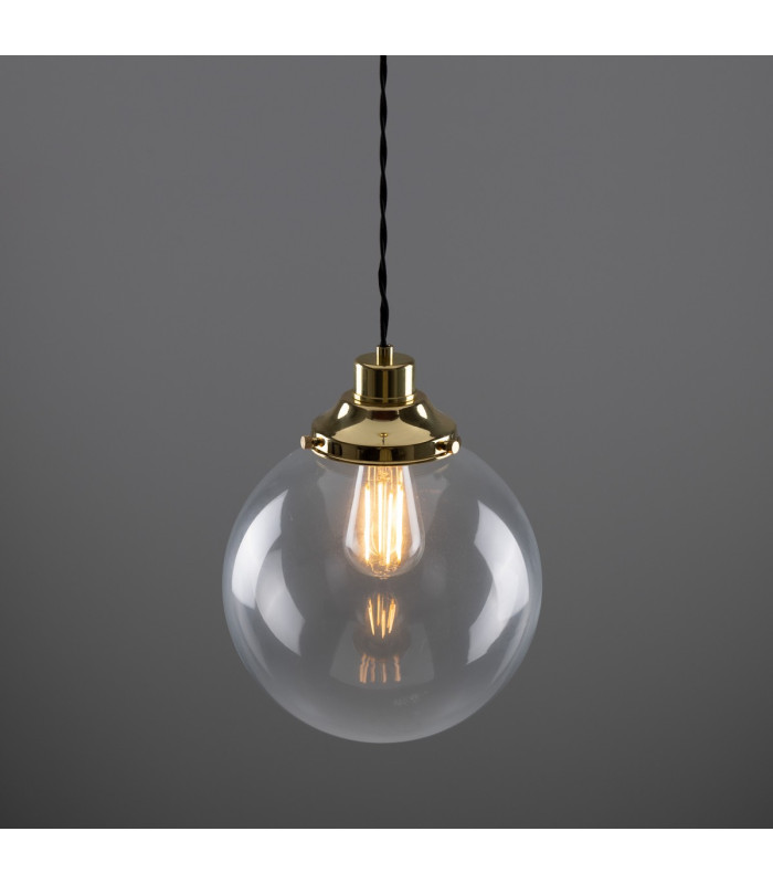 Virginia 25cm Globe Pendant Polished Brass-3