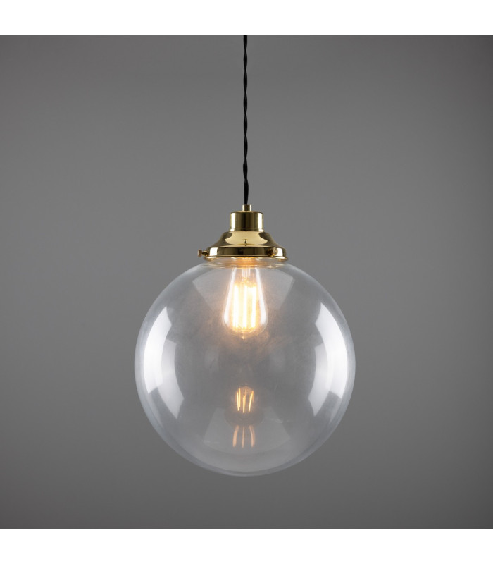 Virginia 30cm Globe Pendant Polished Brass-1