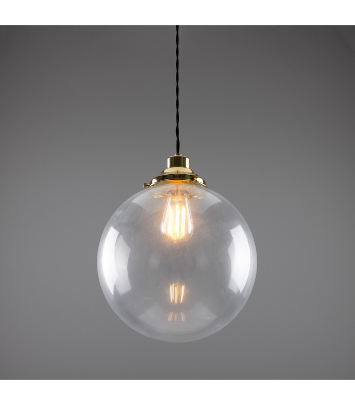 Virginia 30cm Globe Pendant Polished Brass-2