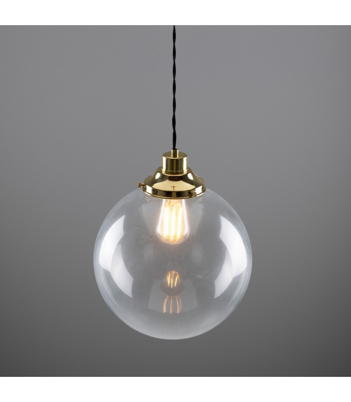Virginia 30cm Globe Pendant Polished Brass-3