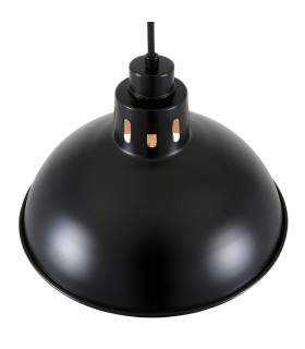 Bessemer Dome Pendant Light Matt Black & Satin Copper-4