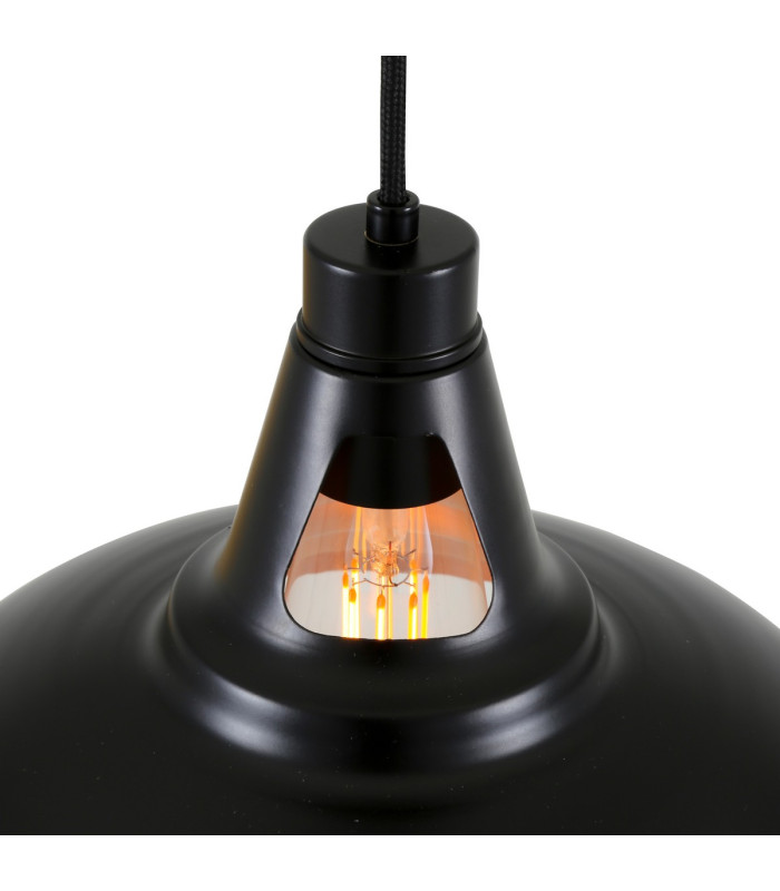 Alma Dome Pendant Light Matt Black & Satin Copper-5