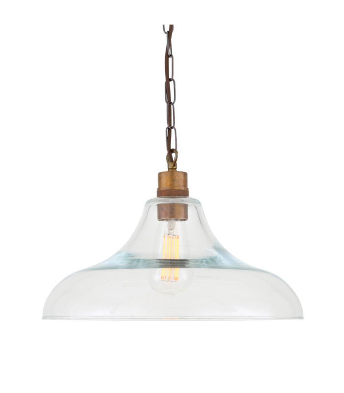Clifton Dome Pendant Antique Brass-2
