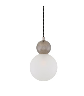 Helena Globe Pendant Antique Silver Frosted Glass