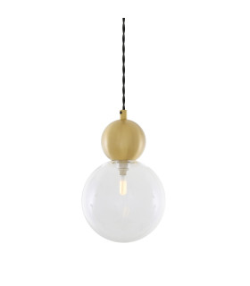 Helena Globe Pendant Satin Brass Clear Glass
