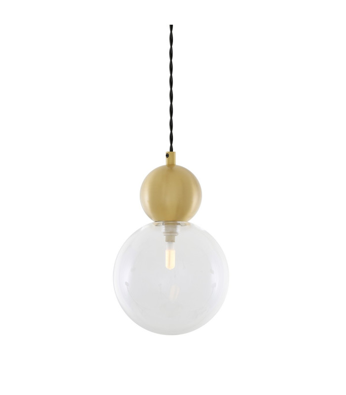 Helena Globe Pendant Satin Brass Clear Glass