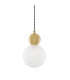 Helena Globe Pendant Satin Brass Frosted Glass-1