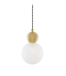 Helena Globe Pendant Satin Brass Frosted Glass-1