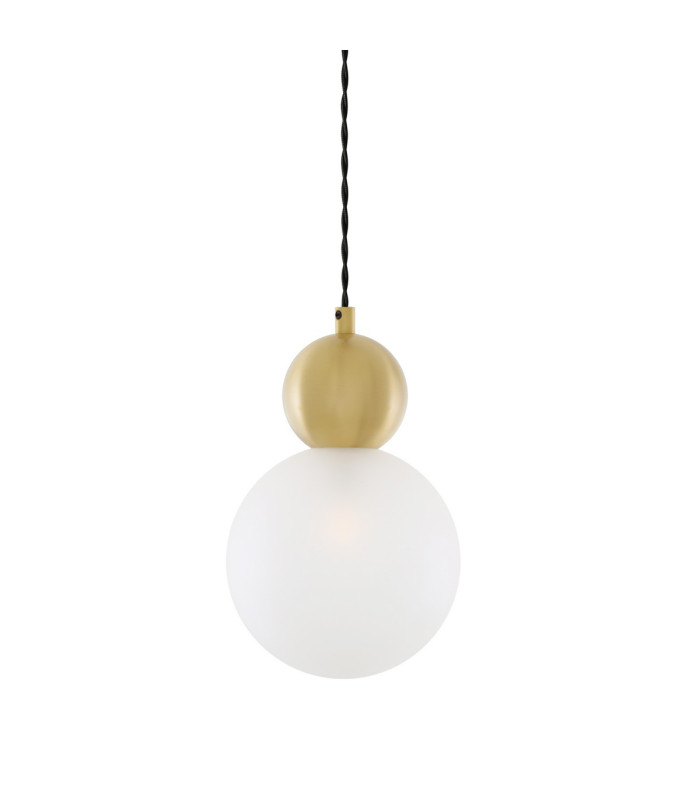Helena Globe Pendant Satin Brass Frosted Glass-1