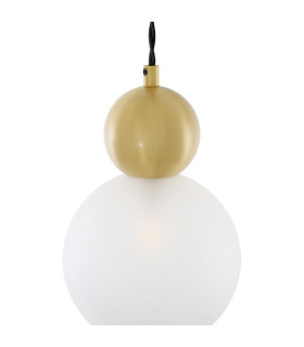 Helena Globe Pendant Satin Brass Frosted Glass-2