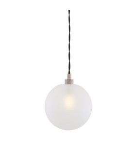 Madlin Globe Pendant Antique Silver Frosted Glass