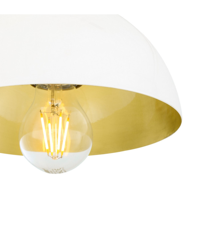 Avon 20cm Dome Pendant White Brass Inner-3
