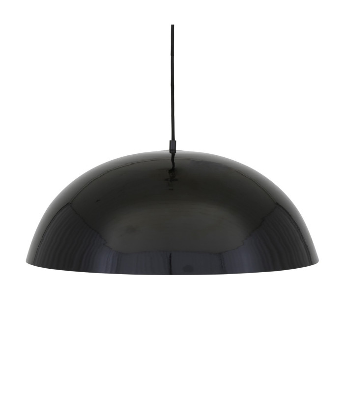 Prague Dome Pendant Matt Black & White Inner-1