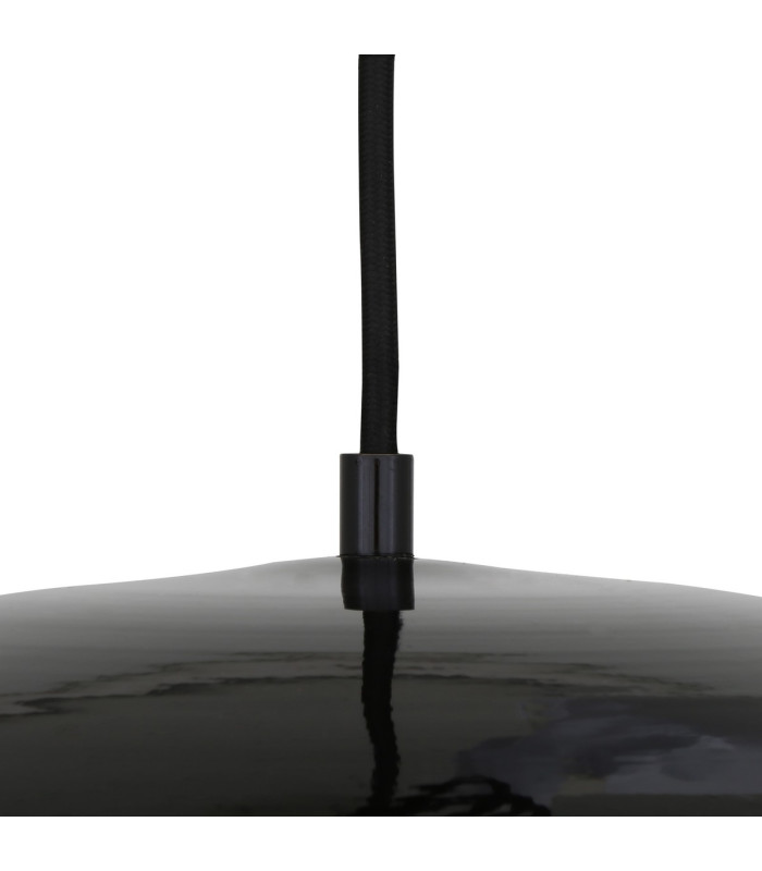 Prague Dome Pendant Matt Black & White Inner-3