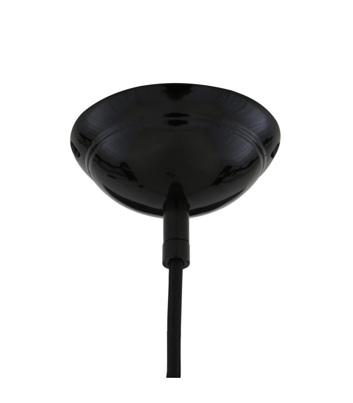 Prague Dome Pendant Matt Black & White Inner-4