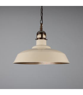 Matlock Dome Pendant Antique Brass Vanilla Cream-1