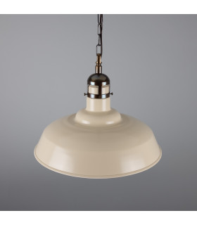 Matlock Dome Pendant Antique Brass Vanilla Cream-2