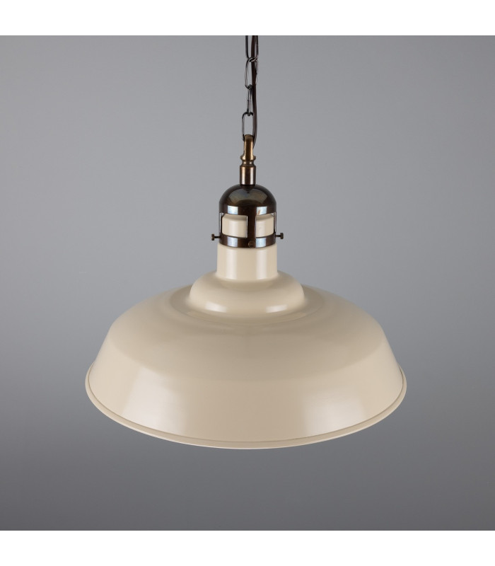 Matlock Dome Pendant Antique Brass Vanilla Cream-2