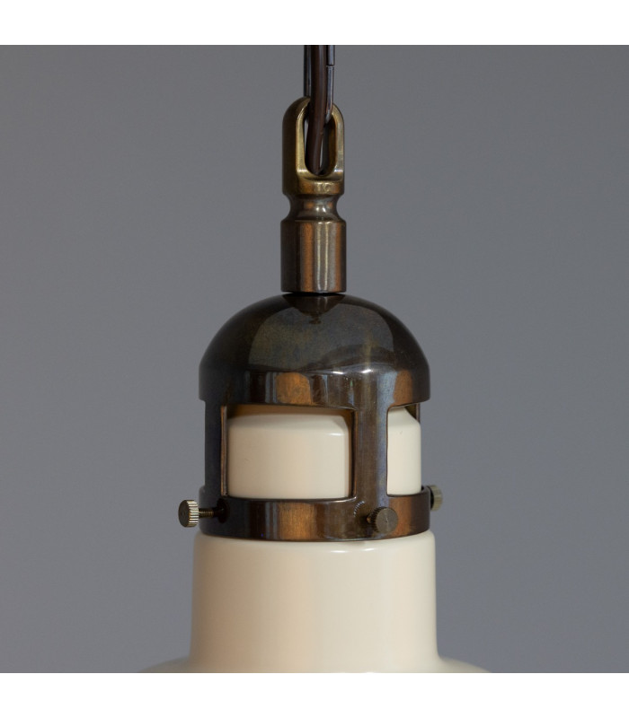 Matlock Dome Pendant Antique Brass Vanilla Cream-5