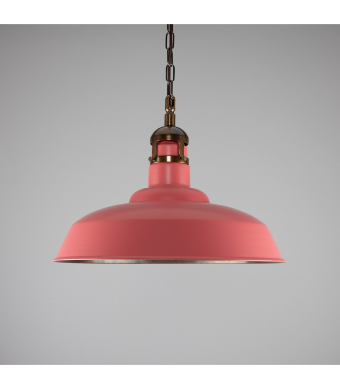 Matlock Dome Pendant Antique Brass Antique Pink-1