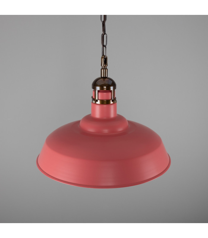 Matlock Dome Pendant Antique Brass Antique Pink-2