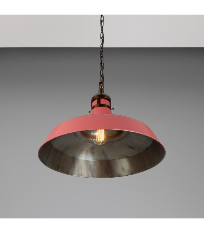 Matlock Dome Pendant Antique Brass Antique Pink-3