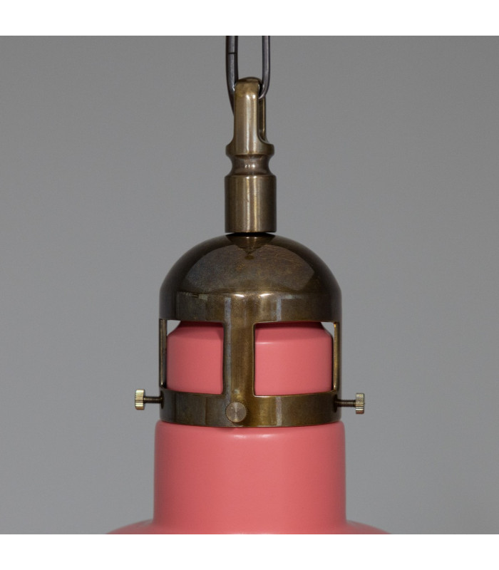 Matlock Dome Pendant Antique Brass Antique Pink-5