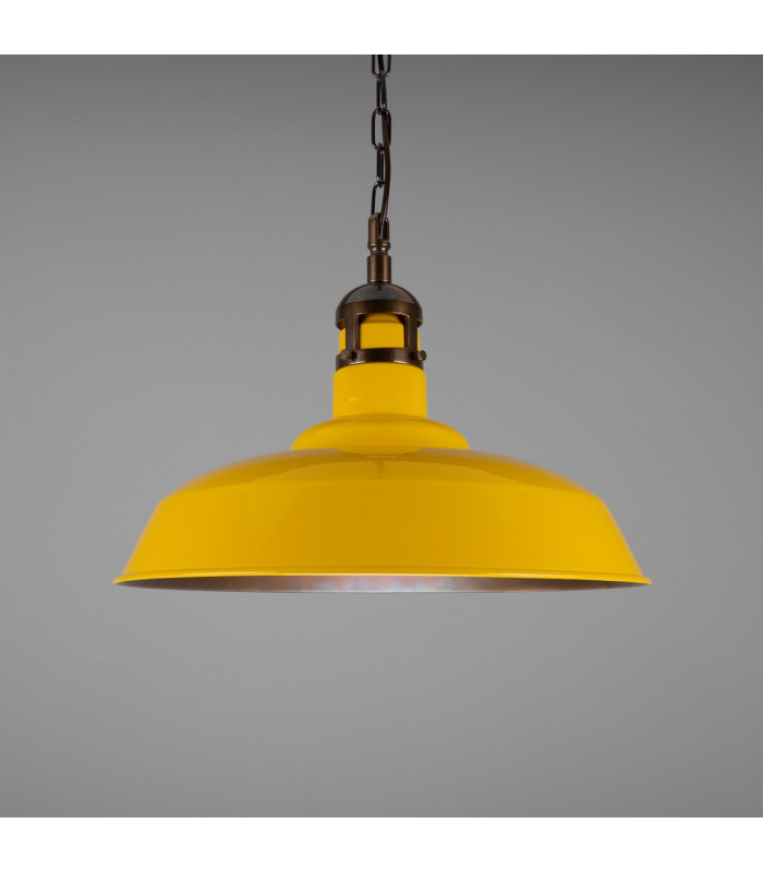 Matlock Dome Pendant Antique Brass Honey Yellow-1