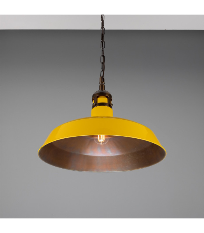 Matlock Dome Pendant Antique Brass Honey Yellow-3