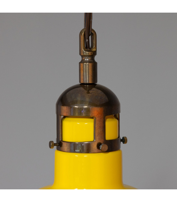 Matlock Dome Pendant Antique Brass Honey Yellow-5