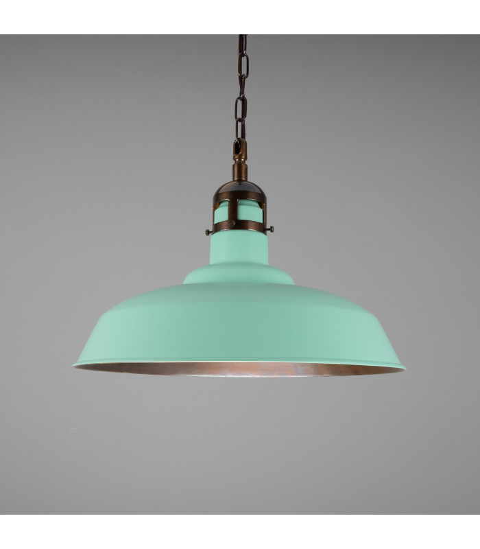 Matlock Dome Pendant Antique Brass Mint Turquoise-1