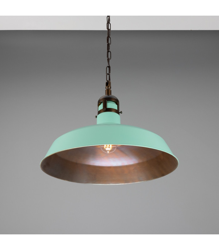 Matlock Dome Pendant Antique Brass Mint Turquoise-3